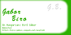 gabor biro business card